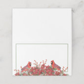 ポインセチアとホリーと深紅色クリスマス プレイスカード (外部開封)