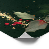 ポインセチアとホリーのレセプション歓迎看板 ポスター (角)