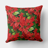 ポインセチアとホリー離れの クッション (裏面)