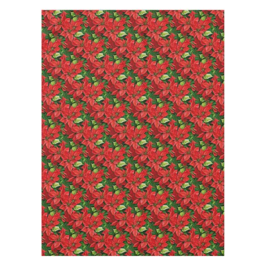 ポインセチアとホリー離れの テーブルクロス (正面)