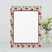 ポインセチアとホーリーのクリスマス便箋 シーズンカード (スタンド正面)