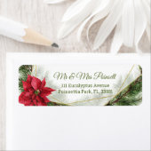 ポインセチアとマツ ラベル (インサイチュ)