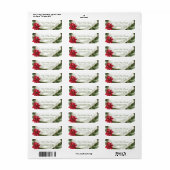 ポインセチアとマツ ラベル (フルシート)