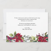 ポインセチアとモミ葉のクリスマスの写真 シーズンカード (裏面)