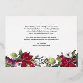 ポインセチアとモミ葉のクリスマスの写真 箔シーズンカード (裏面)