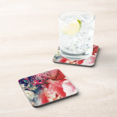 ポインセチアとヴィンテージクリスマスオーナメントデジタル コースター (右側)