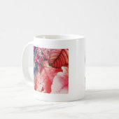 ポインセチアとヴィンテージクリスマスオーナメントデジタル コーヒーマグカップ (正面左)