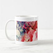 ポインセチアとヴィンテージクリスマスオーナメントデジタル コーヒーマグカップ (左)