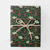 ポインセチアと花 ラッピングペーパーシート (インサイチュ)