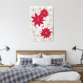 ポインセチアと赤い靴。オフホワイト キャンバスプリント (インサイチュ (寝室))