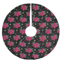 ポインセチアと金ゴールド円パターン