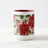 ポインセチアと音楽クリスマスマグカップ マグカップ (中央)