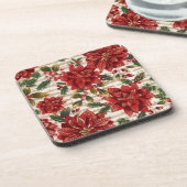 ポインセチアと音楽コースター コースター (左側)