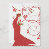 ポインセチアのウェディング 招待状 (裏面)