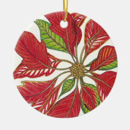 ポインセチアのオーナメント セラミックオーナメント