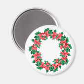 ポインセチアのクリスマスと新年カスタマイズの装飾 マグネット (正面/裏面)