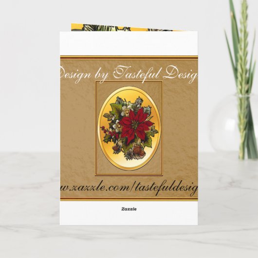 ポインセチアのクリスマスの挨拶状 シーズンカード (裏面)