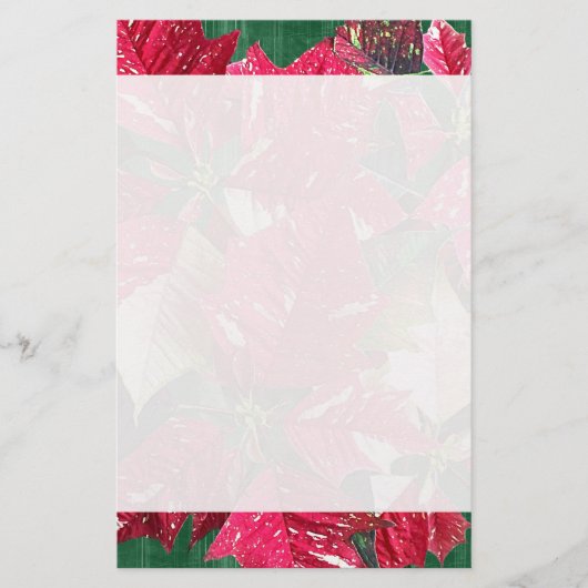 ポインセチアのクリスマスの文房具 便箋 (正面)
