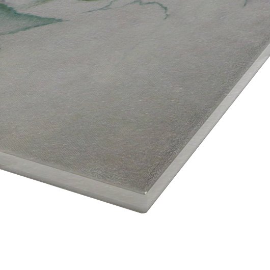 ポインセチアのクリスマスの油絵 カッティングボード (角)