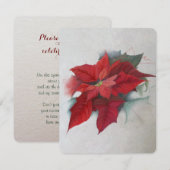 ポインセチアのクリスマスの油絵 招待状 (正面/裏面)