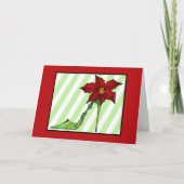 ポインセチアのクリスマスの靴カード シーズンカード (正面)