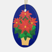 ポインセチアのクリスマスオーナメント セラミックオーナメント (左)