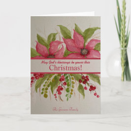 ポインセチアのクリスマスカード シーズンカード