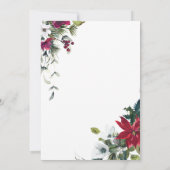 ポインセチアのクリスマスケーキ & ココアのホリデーパーティー 招待状 (裏面)