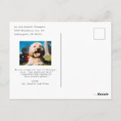 ポインセチアのクリスマスパインおもしろいニードルのメッセージBlu ポストカード (裏面)