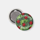 ポインセチアのクリスマスフラワーのカスタマイズ可能 マグネット (正面/裏面)