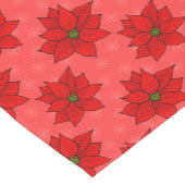 ポインセチアのクリスマスフラワーパターン ショートテーブルランナー (コーナー)