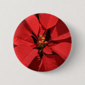 ポインセチアのクリスマスフラワー |テキストの追加 缶バッジ (正面)