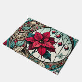 ポインセチアのクリスマスフラワー ドアマット (アングル)