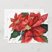 ポインセチアのクリスマスポストカード シーズンポストカード (正面/裏面)