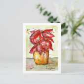 ポインセチアのクリスマスポストカード シーズンポストカード (スタンド正面)
