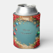 ポインセチアのクリスマスリース 缶クーラー (缶正面)