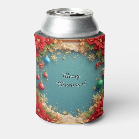 ポインセチアのクリスマスリース 缶クーラー (缶裏面)