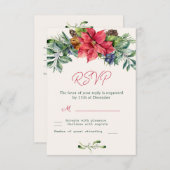 ポインセチアのグリーンウェディング・RSVP 出欠カード (正面/裏面)