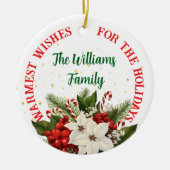 ポインセチアのペルソナラダド セラミックオーナメント (正面)