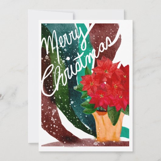ポインセチアのホリデーカード（白紙） シーズンカード (正面)