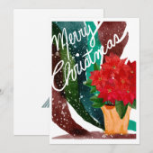 ポインセチアのホリデーカード（白紙） シーズンカード (正面/裏面)
