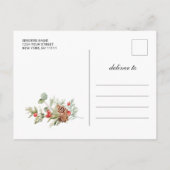 ポインセチアのホリデー・クリスマス・パーティー 保存日付 案内ポストカード (裏面)