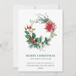 ポインセチアのホリデー リース クリスマス オフィス