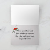 ポインセチアのリースのレトロの黒いプードル カード (内部)