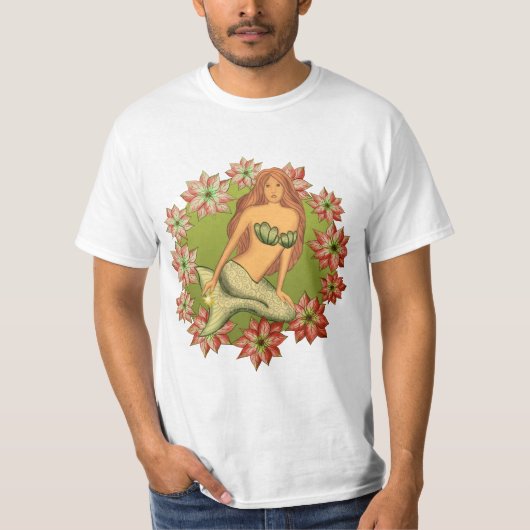 ポインセチアの人魚 Tシャツ (正面)