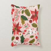 ポインセチアの冬の休日 アクセントクッション (正面(垂直))