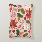ポインセチアの冬の休日 アクセントクッション (裏面(縦))
