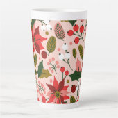 ポインセチアの冬の休日 カフェラテマグ (正面)