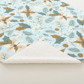 ポインセチアの冬の休日 シェルパブランケット (3/4)