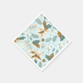 ポインセチアの冬の休日 スタンダードカクテルナプキン (角)